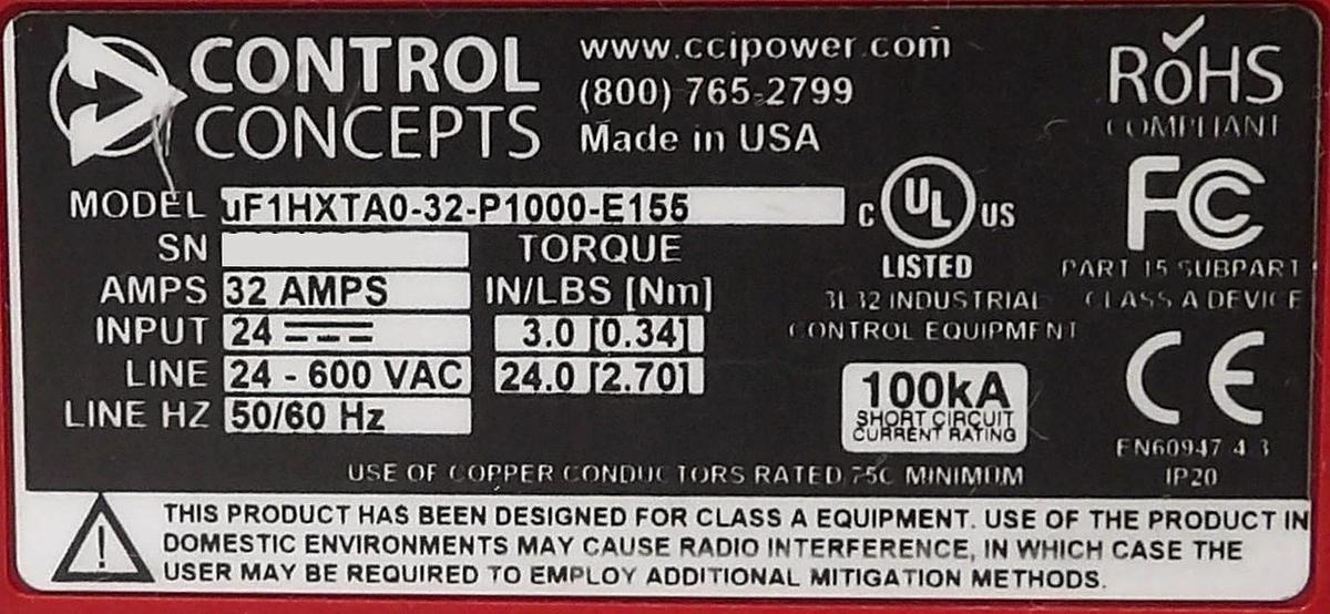 Used Control Concepts uF1HXTA0-32-P1000-E155 SCR Controller Lot of 10 Working