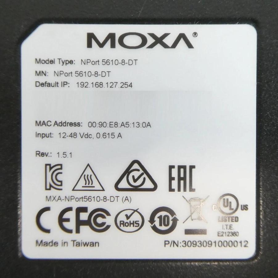 Used Moxa Nport 5610-8-DT 8-Port Serial Device Server Nport 5610-8-DT Working