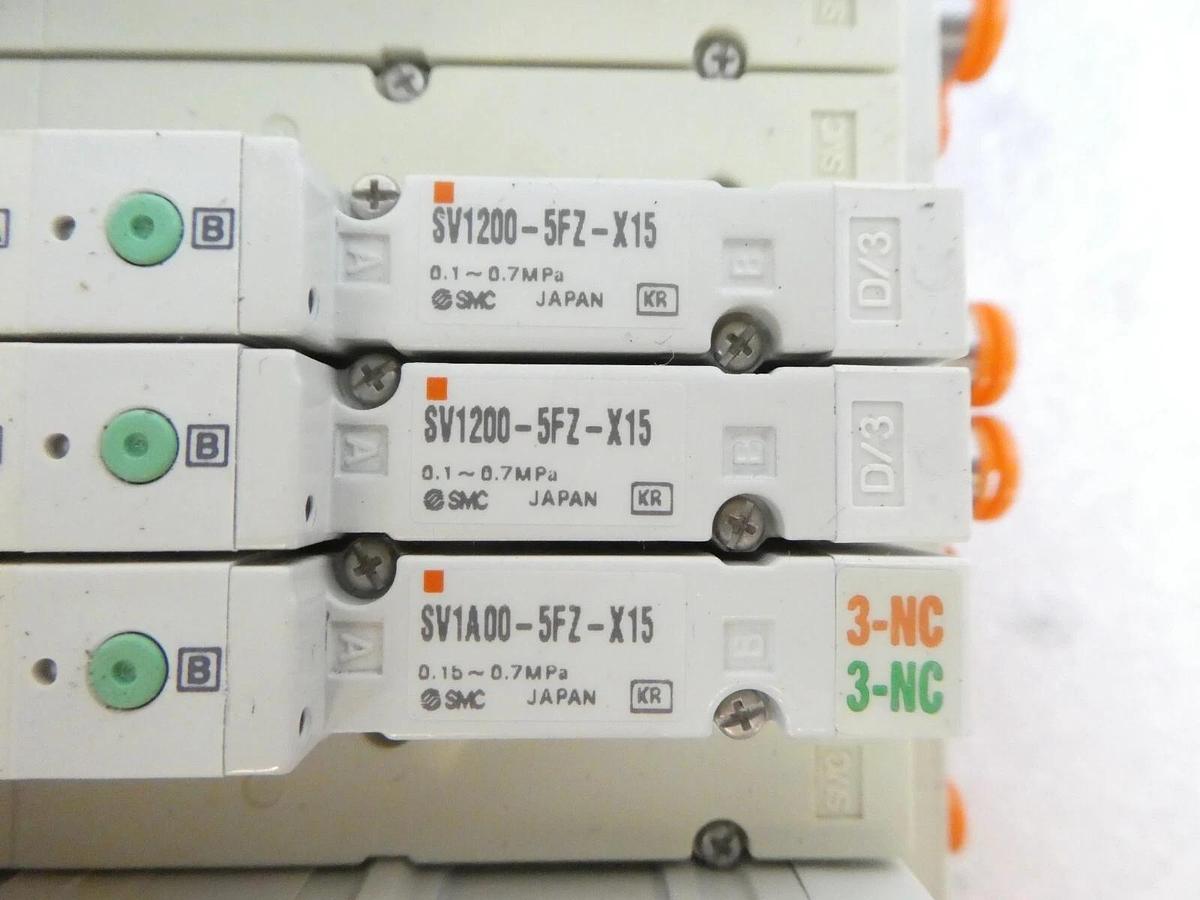 Used SMC SS5V1-1-10FD-X136 10-Port Pneumatic Manifold SV1200 SV1A00 AMAT Working