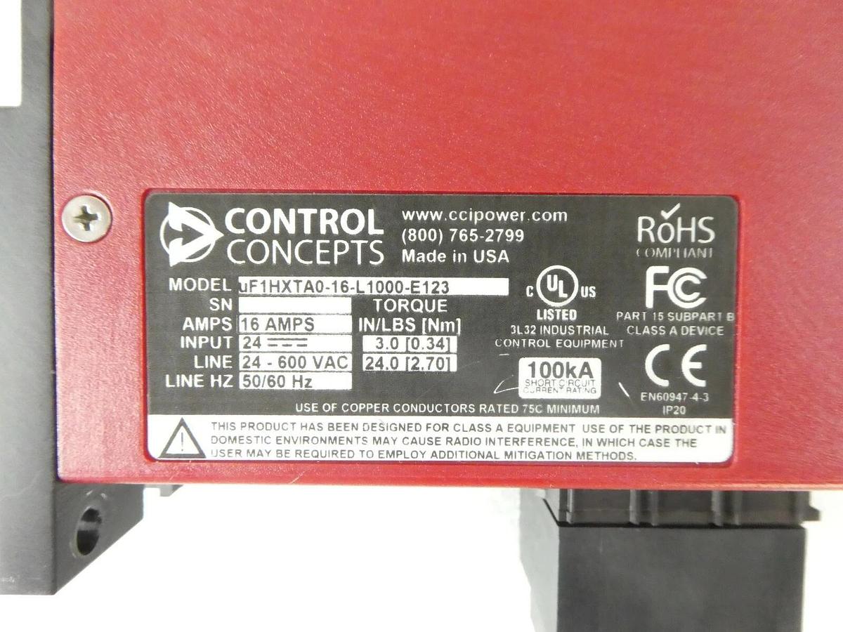 Used Control Concepts uF1HXTA0-16-L1000-E123 SCR Controller MicroFUSION Working