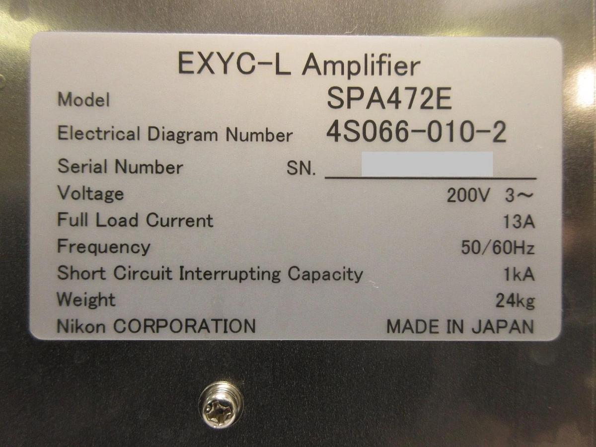 Used Nikon 4S066-010-2 EXYC-L Amplifier Module SPA472E 4S013-684-1 NSR Working