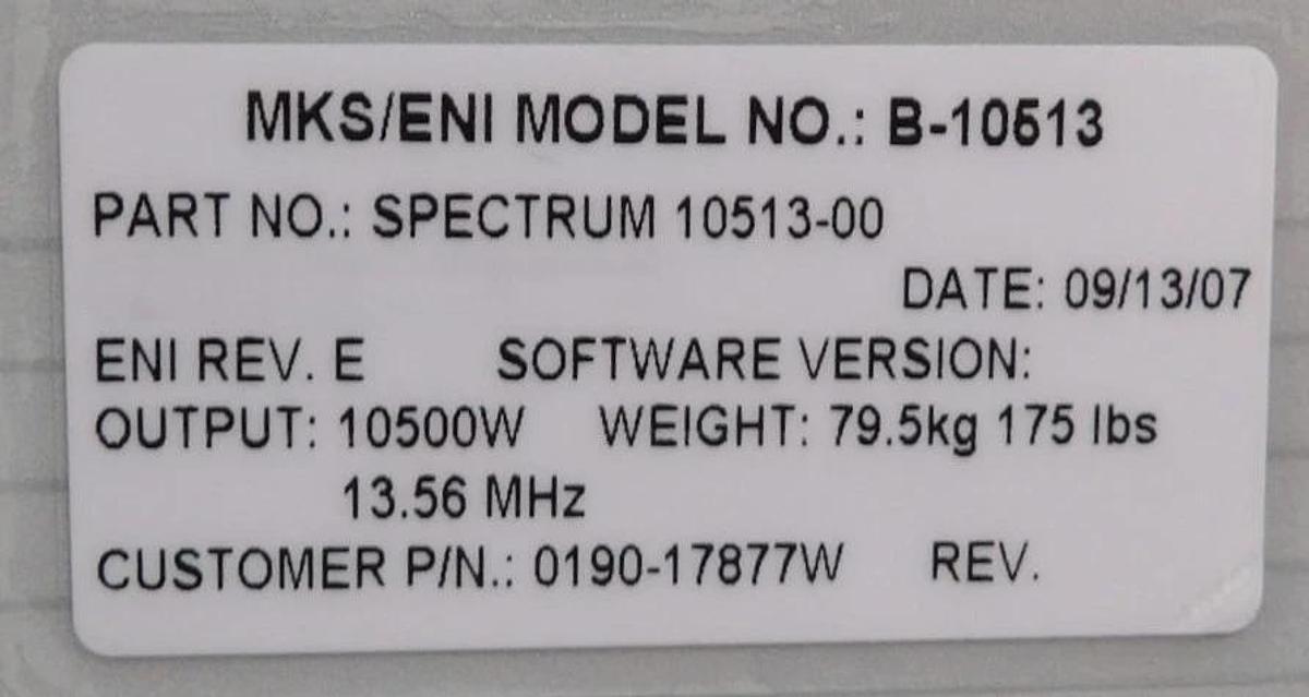 Refurbished Spectrum B-10513 ENI Power Systems 10513-00 RF Generator 0190-17877 Refurbished