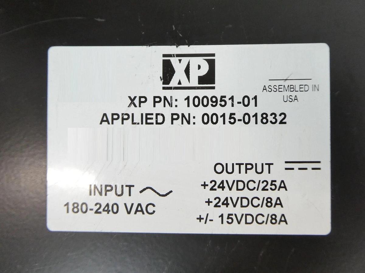 Used XP Power 100951 Power Supply AMAT Applied Materials 0015-01832 Working Surplus