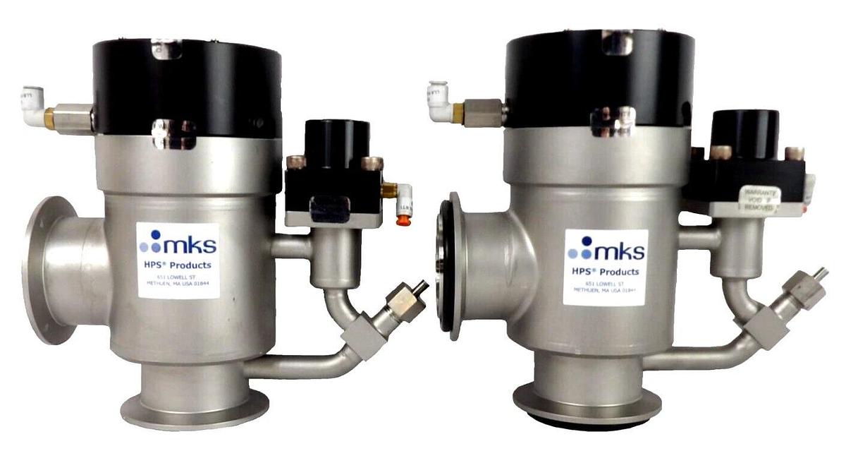 Used MKS Instruments 100016558 Pneumatic Angle Valve Reseller Lot of 2 Working