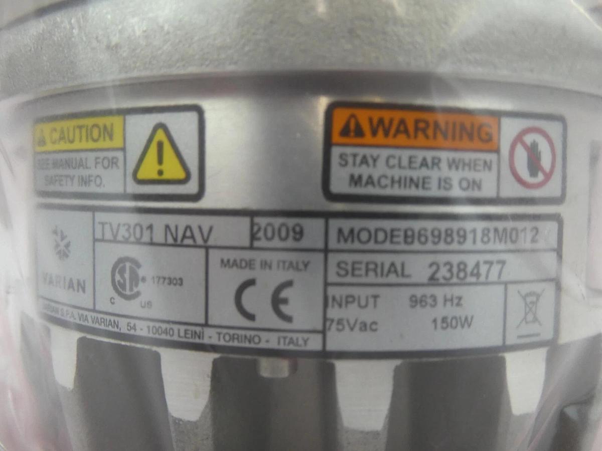Used TV-301 Navigator Varian 9698918M012 Turbomolecular Pump Turbo Tested Working