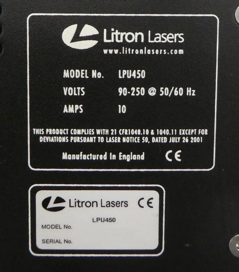 Used Litron Lasers LPU450 Power Supply Unit Nano S 50mJ Untested Surplus