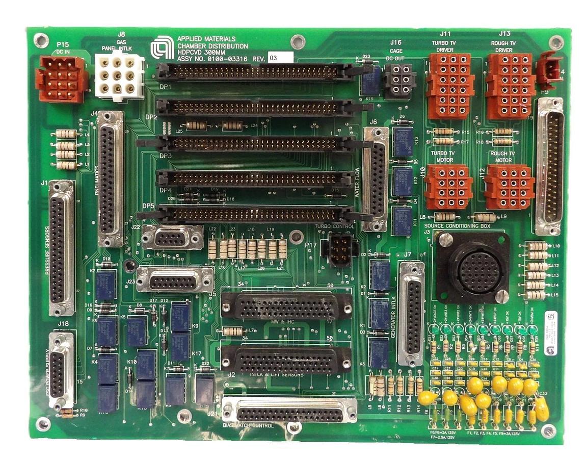 Used AMAT Applied Materials 0100-03316 Chamber Distribution HDPCVD 300mm PCB Working