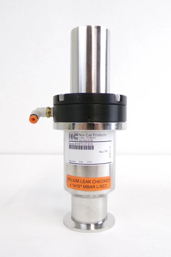 Used Nor-Cal Products 3870-01919 Pneumatic Angle Valve AMAT Reseller Lot of 2 Working