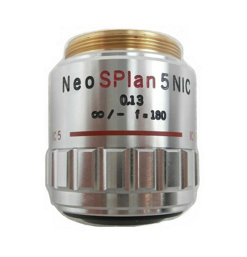 Used Olympus Microscopy NEO SPlan 5NIC 0.13 ∞/0 f=180 Microscope Objective Working