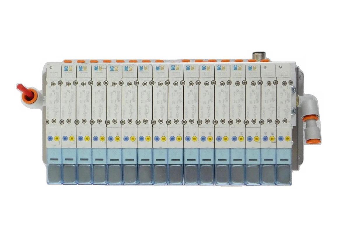 Used SMC IN587-34 16-Port Pneumatic Manifold SY3A00-5U1 SY3200-5U1 AMAT Working