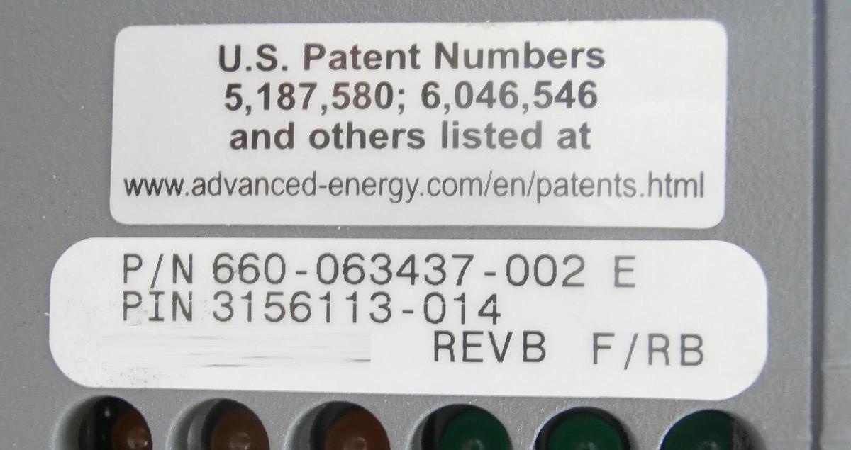 Used Apex 2013 AE Advanced Energy 660-063437-002 E RF Generator 3156113-014 Tested