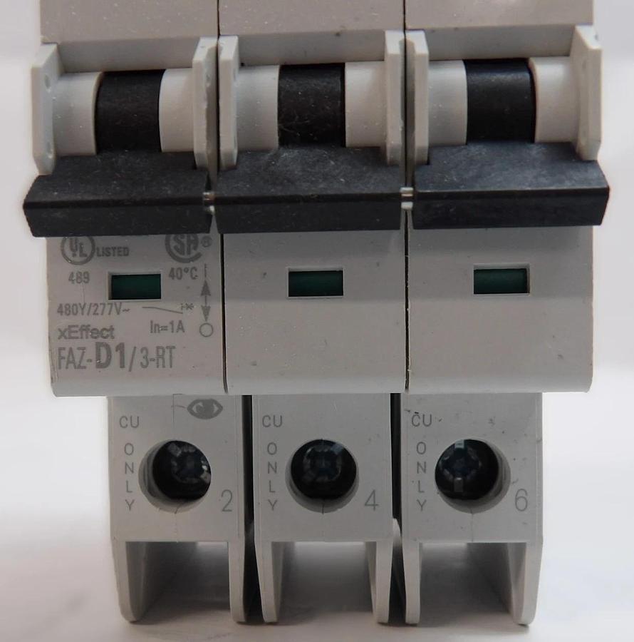 Used Eaton FAZ-D1/3-RT Miniature 3 Pole Circuit Breaker Lot of 8 Working