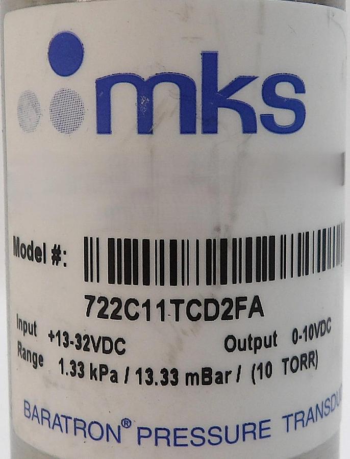Used MKS Instruments 722C11TCD2FA Baratron Pressure Transducer Surplus