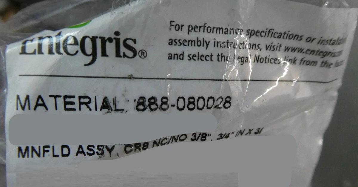 Entegris 888-080028 Chemical Valve Manifold Assembly New Surplus
