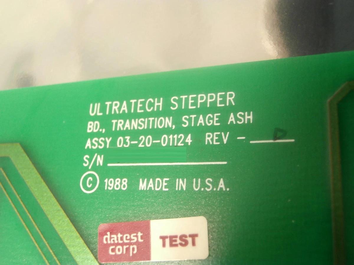 Used Ultratech Stepper 03-20-01124 Transition Y Stage ASH PCB Card Rev. D Titan Used