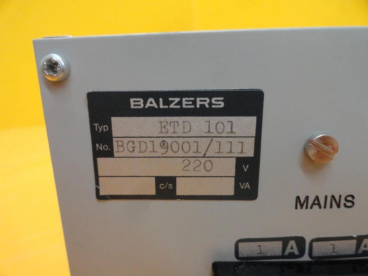 Used Balzers BG 019 001 Temperature Display Module ETD 101 ETD101 Used Working