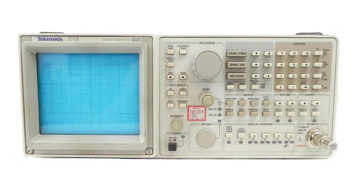 Used Tektronix 2715 RF Spectrum Analyzer 9KHz to 1.8GHz DVB Working Surplus