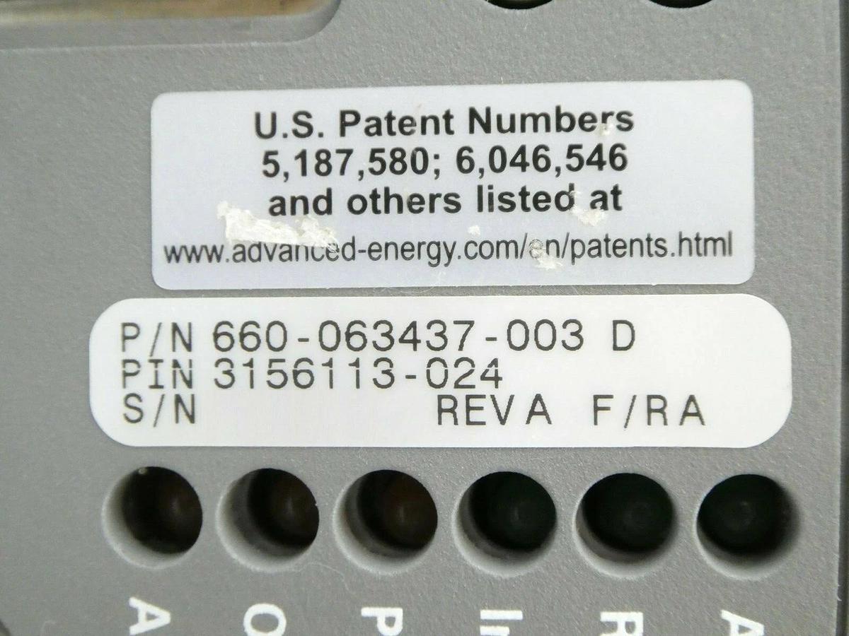 Used Apex 2013 AE Advanced Energy 660-063437-003 RF Generator 3156113-024 Tested
