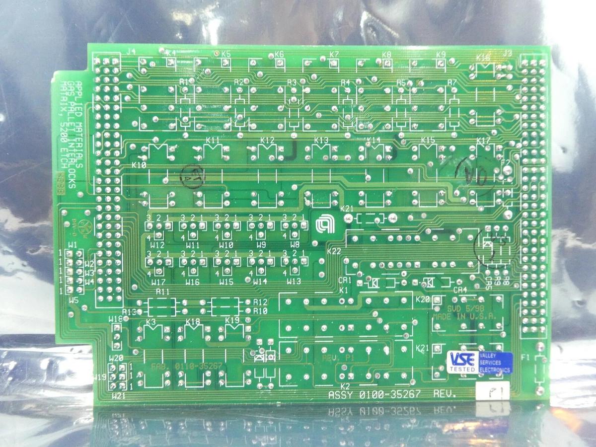 Used AMAT Applied Materials 0100-35267 Gas Pallet Interlocks Matrix PCB 5200 Working