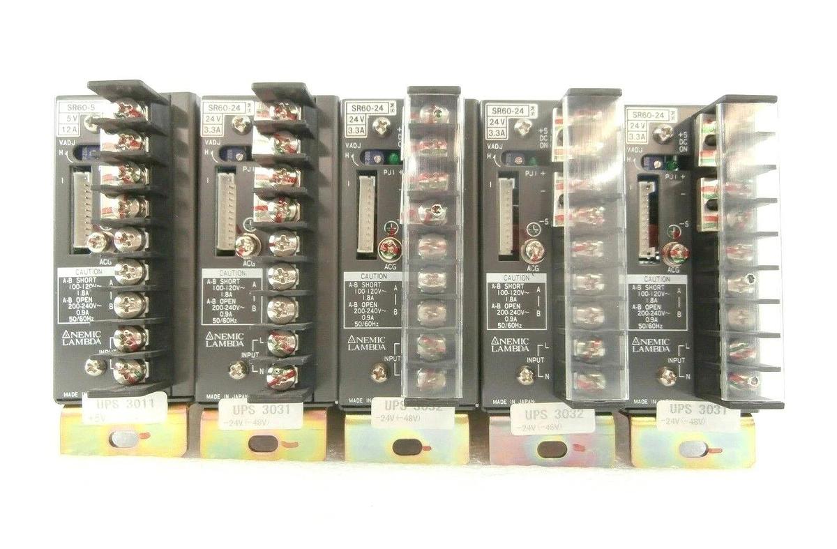 Used Advantest T2000 SoC Power Supply Set of 5 Nemic-Lambda SR60-5 SR60-24 Working