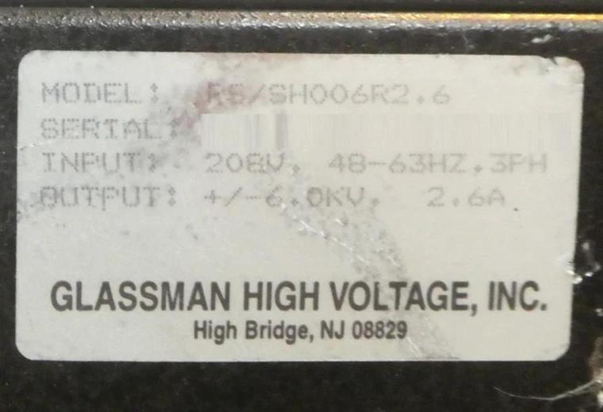 Used Glassman High Voltage PS/SH006R2.6 Power Supply SH006R1.3-M Untested Surplus
