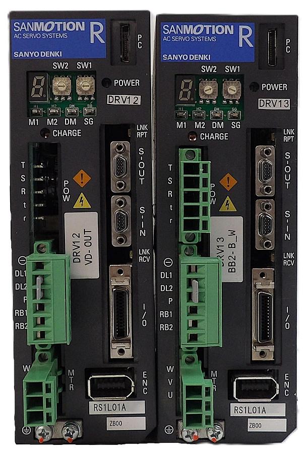 Used Sanyo Denki RS1L01AZB00 Servo Drive SANMOTION R Reseller Lot of 2 Working