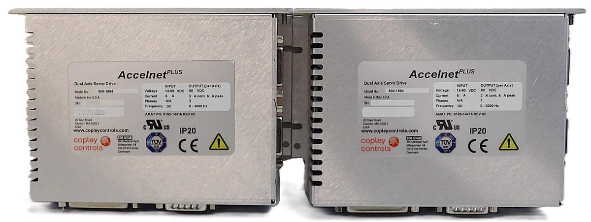 Used Copley Controls 800-1894 Dual Axis Servo Drive Accelnet Plus Lot of 2 Working