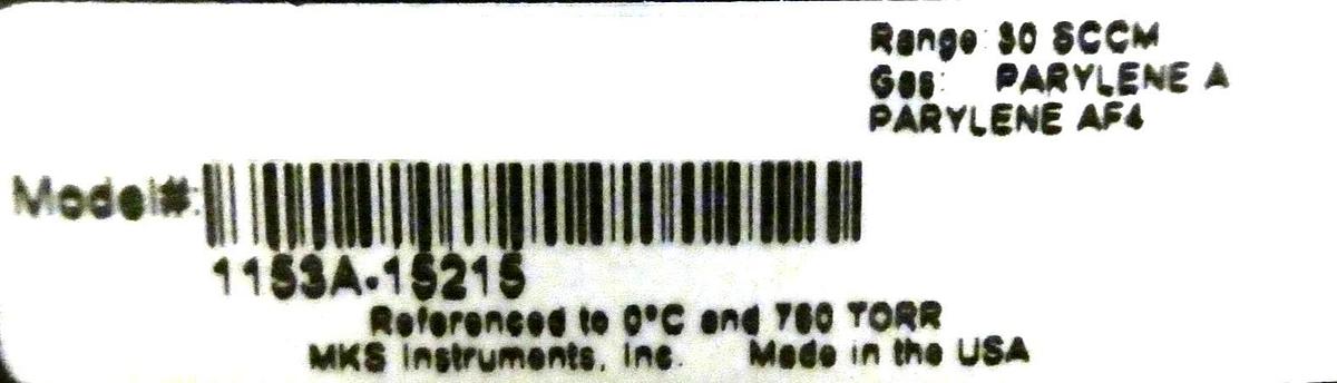 Used MKS Instruments 1153A-15215 Vapor Source MFC Type 1153 Working Surplus