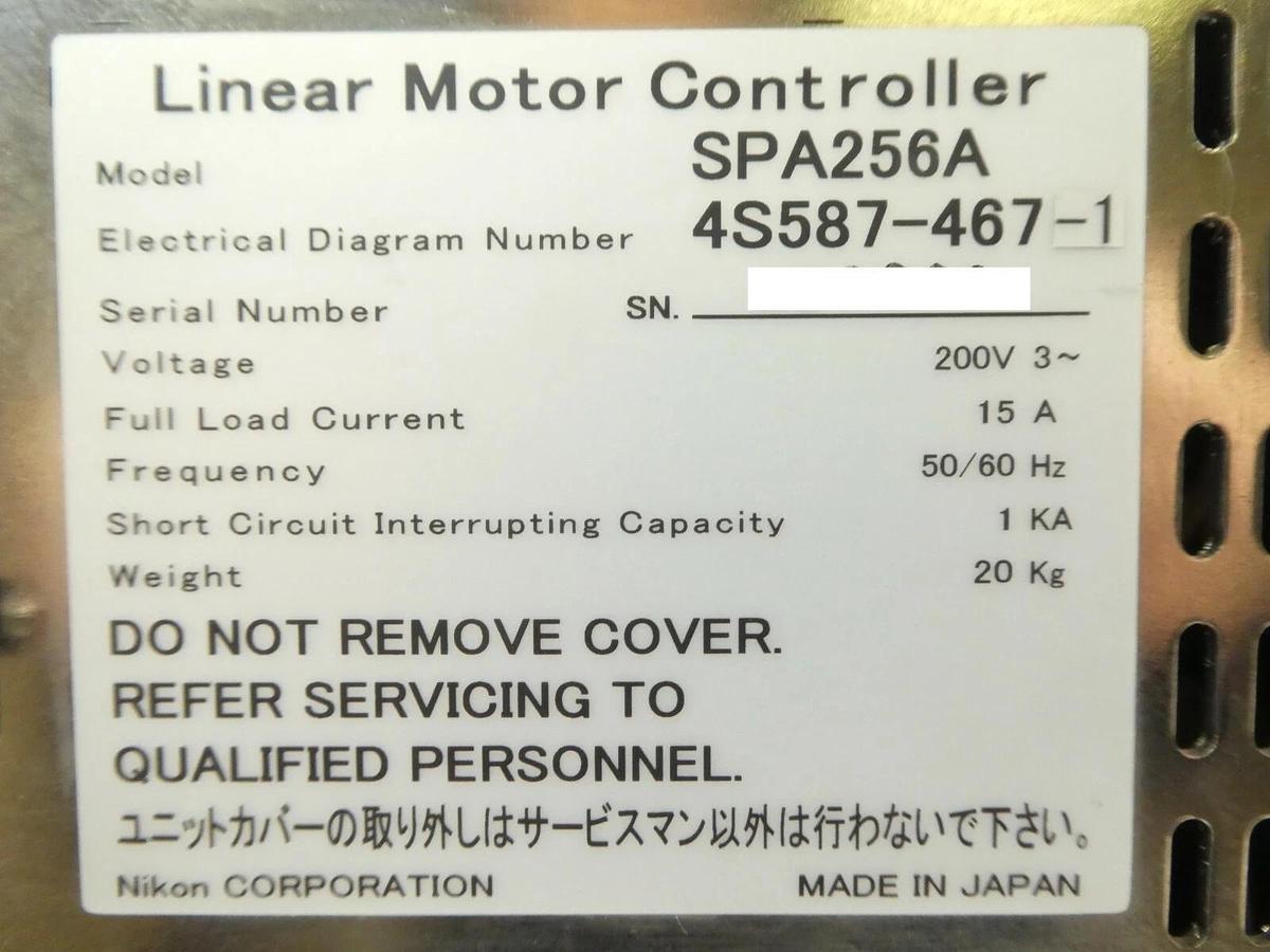 Used Nikon 4S013-374-1 IHS Linear Motor Controller SPA256A NSR System Working Surplus