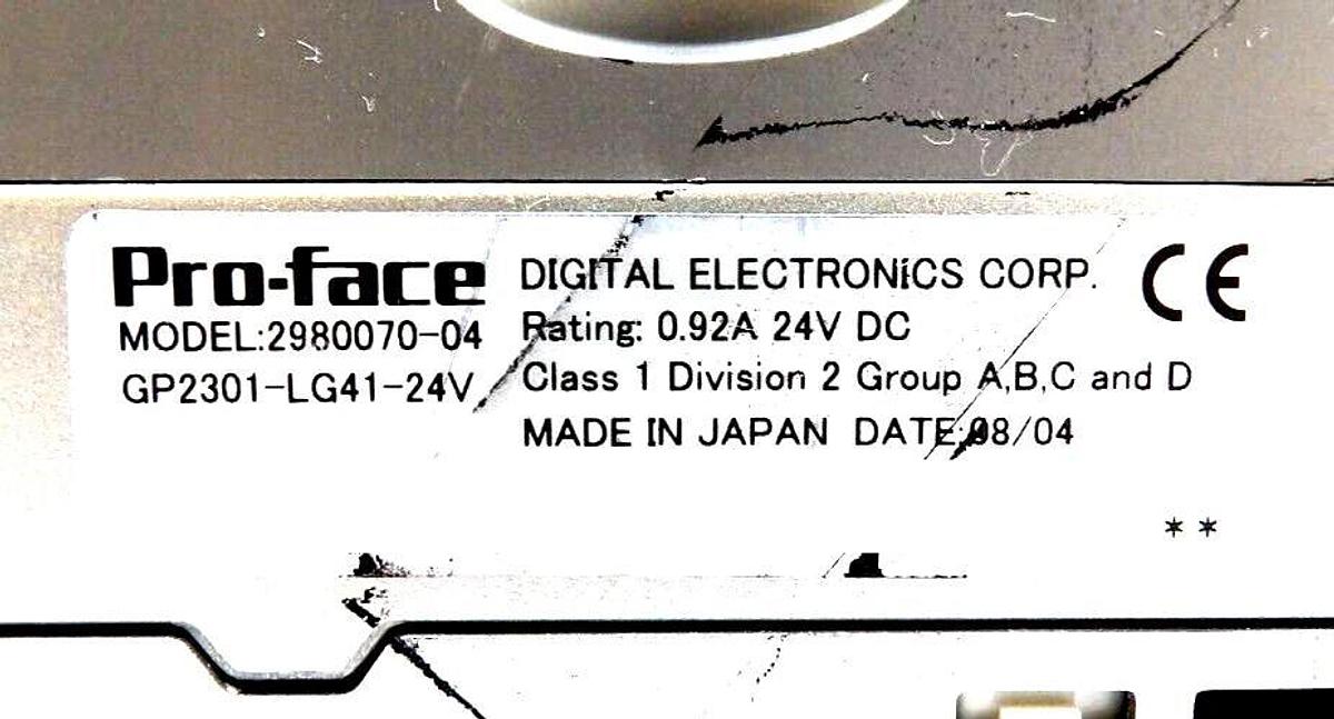 Used Digital GP2301-LG41-24V Operator Interface Panel 2980070-04 Pro-Face Working