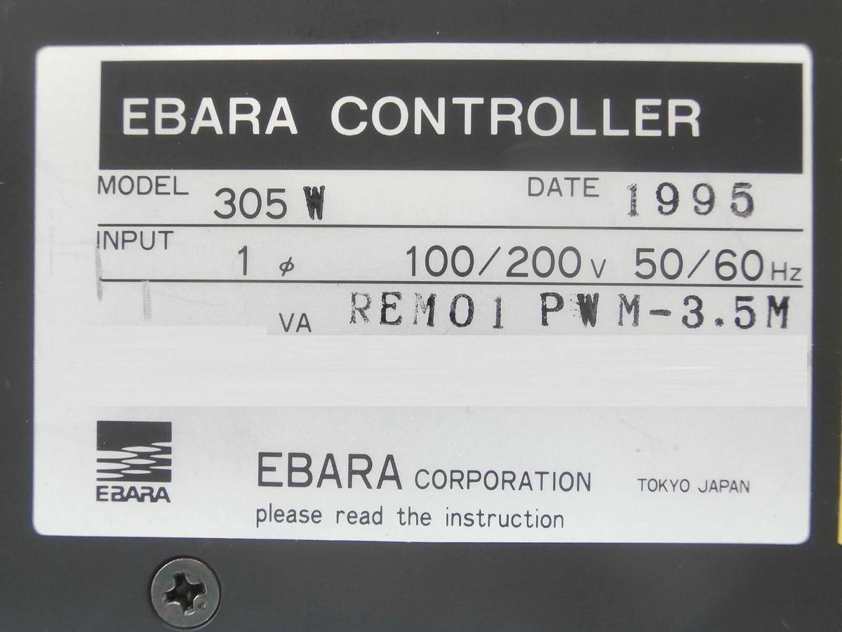 Used 305 Ebara 305W Turbomolecular Pump Controller Turbo Tested Working Surplus