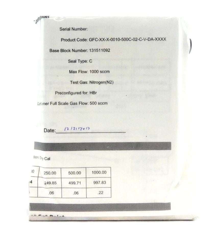 Pivotal Systems 32-03031 Mass Flow Controller MFC 500 SCCM HBr New Surplus
