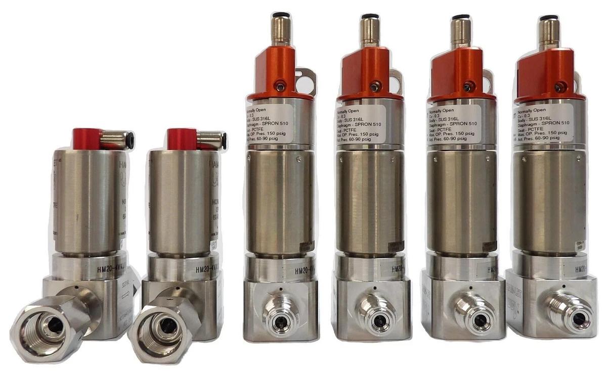 Used Ham-Let 2LNS4O-CM2-HB HM20-4VKLO-GF4-150PSI Hybrid Diaphragm Valve Lot of 6 Work