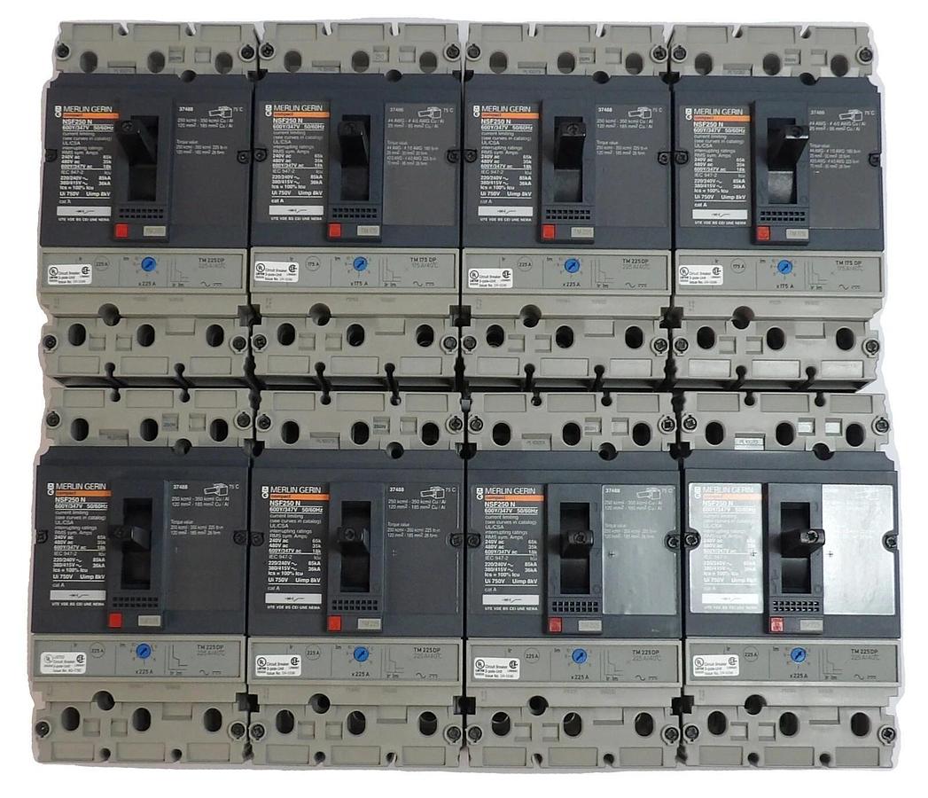 Merlin Gerin NFNF36225 3-Pole Circuit Breaker Compact NSF250 N Lot of 8 New