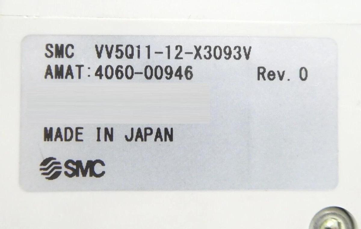Used SMC VV5Q11-12-X3093V 12-Port Manifold AMAT 4060-00946 Lot of 6 Working Spare