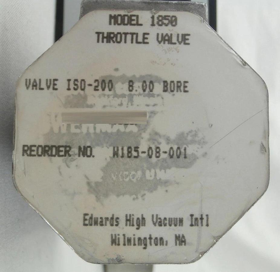 Used Edwards W185-08-001 Mechanical Vacuum Throttle Valve 1850 ISO200 Tegal 6500 Used