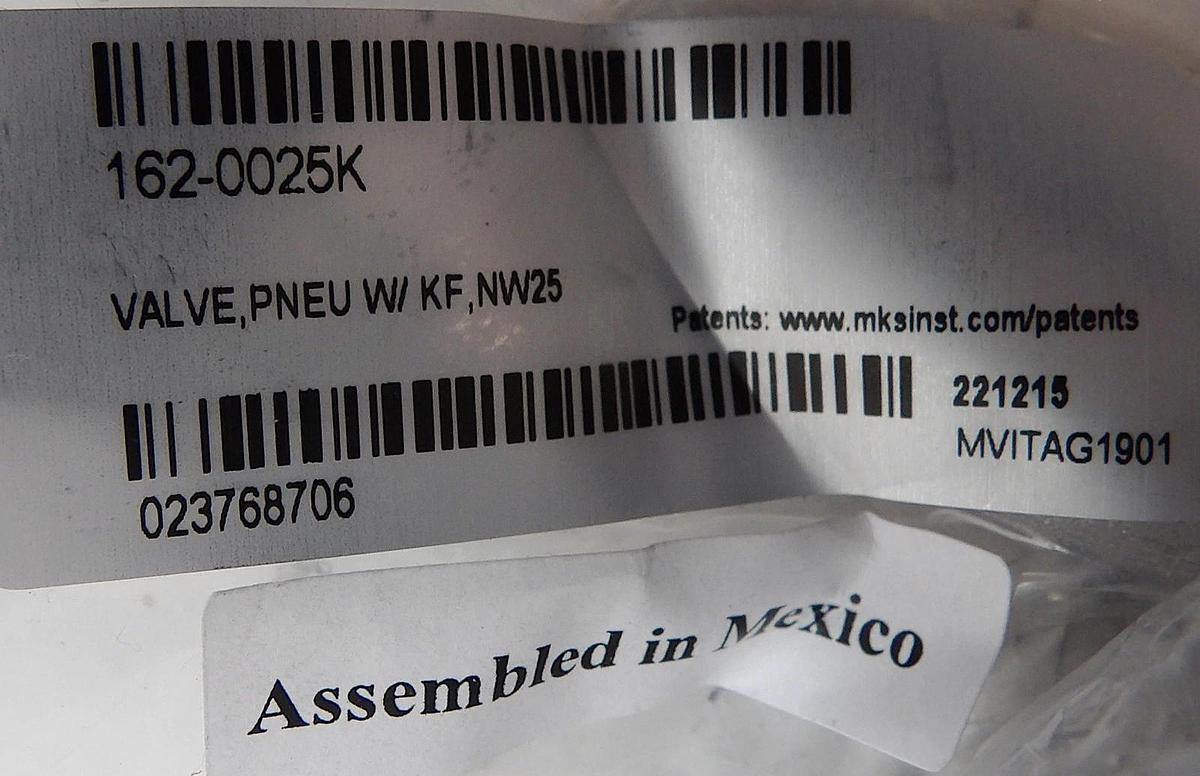 MKS Instruments 162-0025K UHV Angle Valve New Surplus