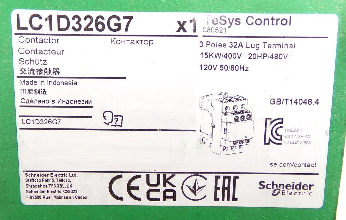 Schneider Electric LC1D326G7 Contactor LC1D TeSys Deca Reseller Lot of 4 New