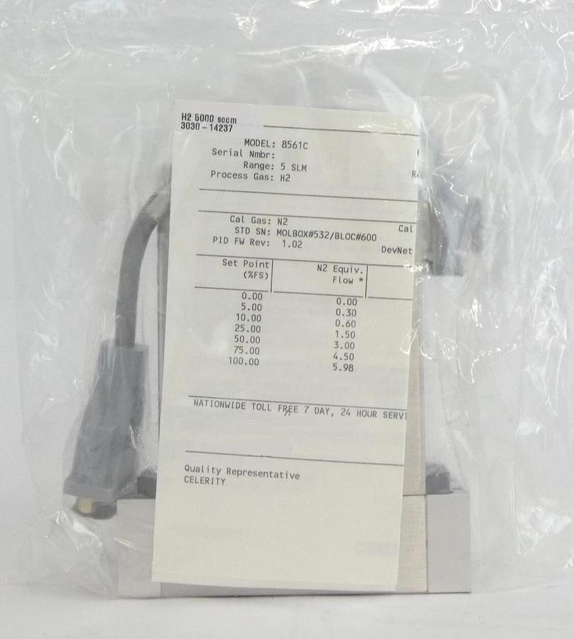 UNIT Instruments UFC-8561C Mass Flow Controller MFC 5000 SCCM H2 Lot of 2 New