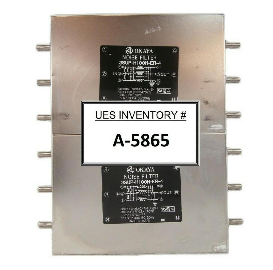 Used Okaya 3SUP-H100H-ER-4 Noise Filter Reseller Lot of 2 Working Surplus