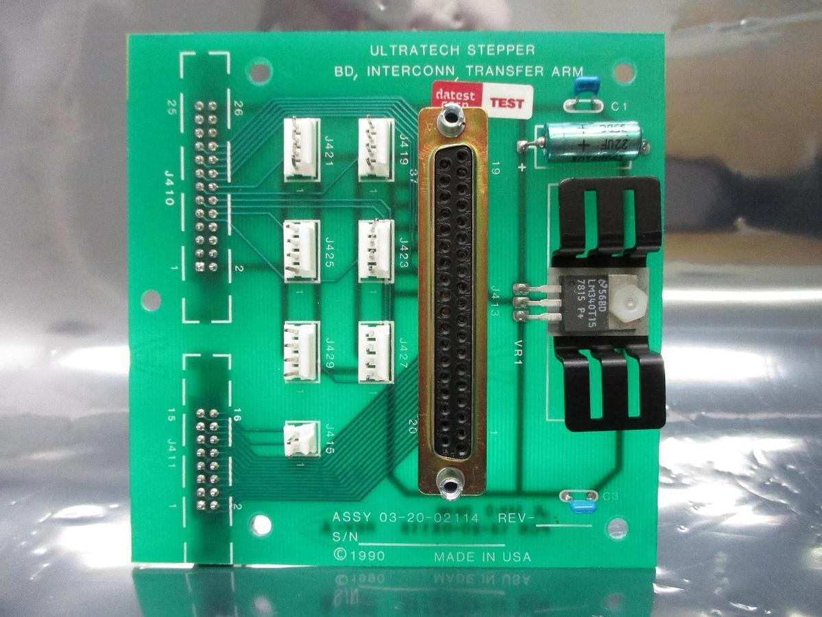 Used Ultratech Stepper 03-20-02114 Transfer Arm Interconnect Board PCB 4700 Used