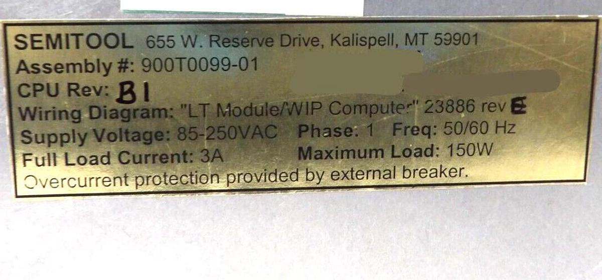 Used Semitool 900T0099-01 Computer 502 Control WIP Module LT 502 New Surplus