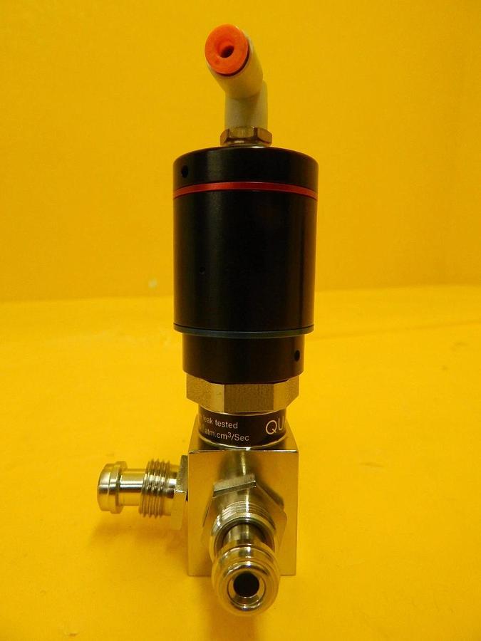 Used Qualiflow 2x10-9atm.cm3/Sec 3-Way Pneumatic Valve Reseller Lot of 2 Used Working