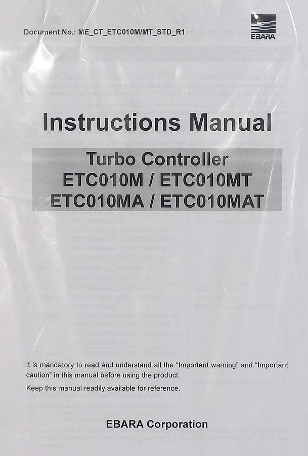 Ebara Technologies ETC010MA Turbomolecular Pump Controller EMT2400M Turbo New
