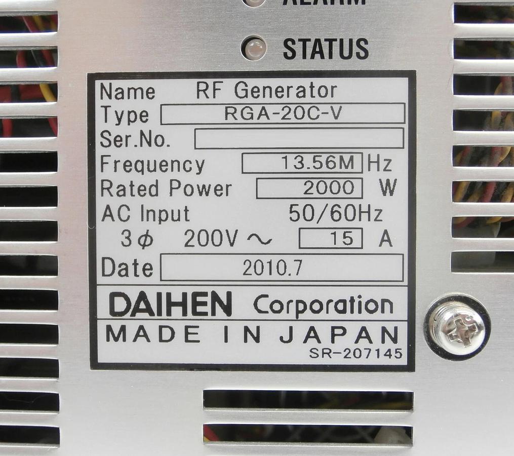 Used Daihen RGA-20C-V RF Power Generator TEL Tokyo Electron 3Z39-000002-V1 Working