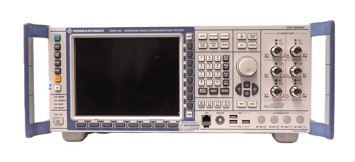 Used Rohde & Schwarz 1201.0002K50 Wideband Radio Comm CMW 500 Cracked Screen As-Is