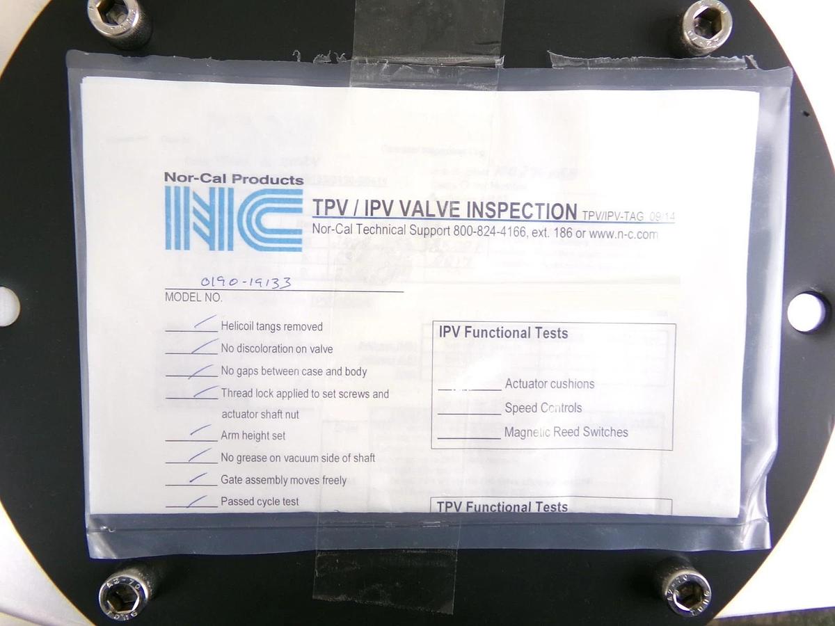 Used Nor-Cal Products 0190-19133 Throttling Pendulum Valve IQ Series Surplus