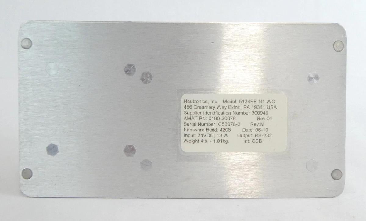 Used Neutronics 5124BE-N1-WO Oxygen Analyzer with Sensor AMAT 0190-30076 Working