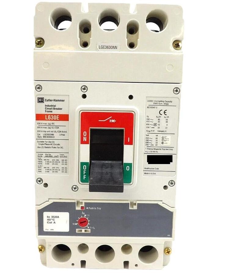 Used Eaton LGE3630NN 3-Pole Industrial Circuit Breaker Assembly L630E Working Spare