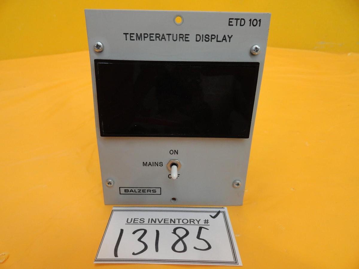 Used Balzers BG 019 001 Temperature Display Module ETD 101 ETD101 Used Working